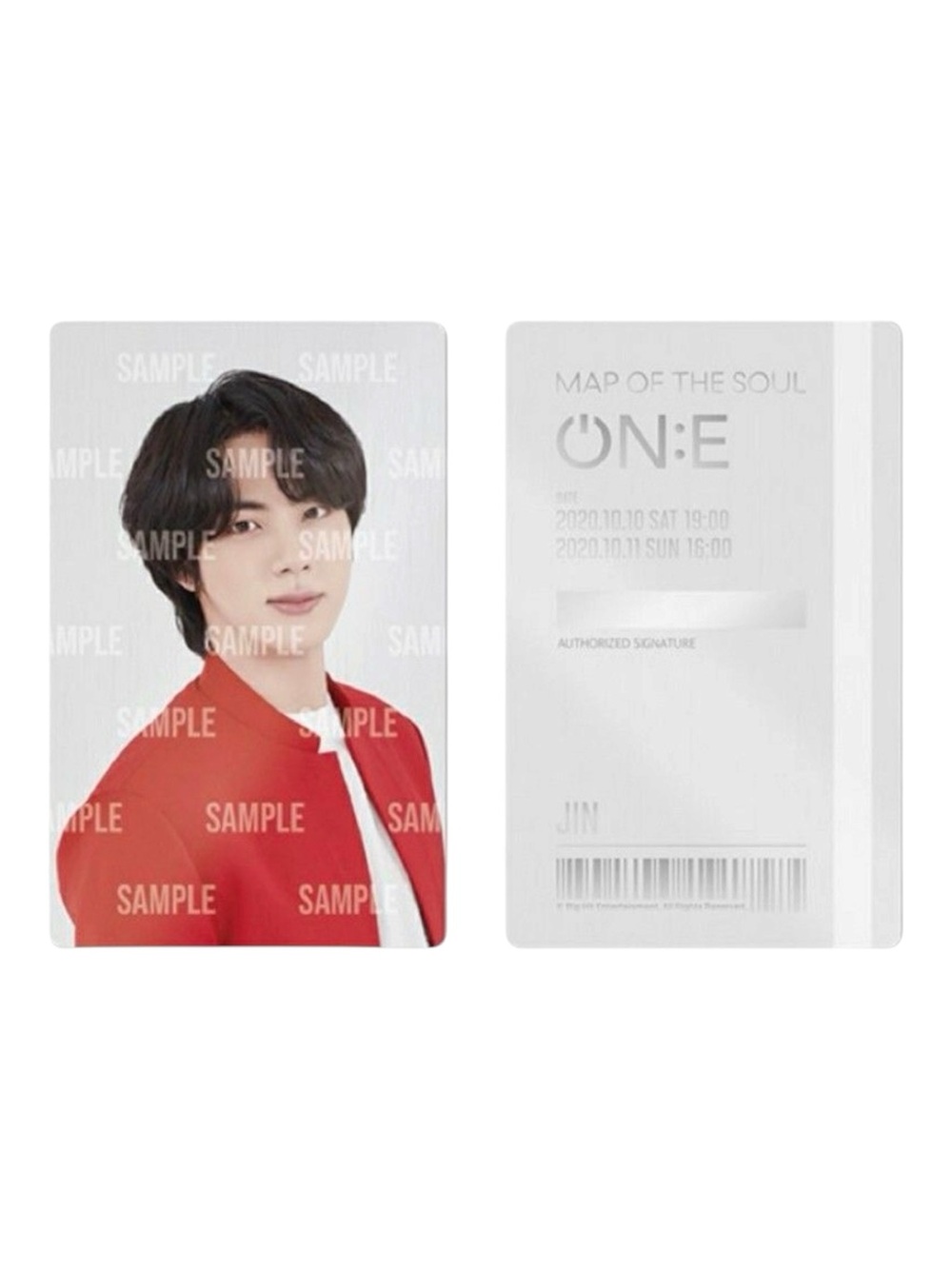 MOTS (MAP OF THE SOUL) ON:E BTS JIN CARD TICKET - BRAND NEW, SEALED